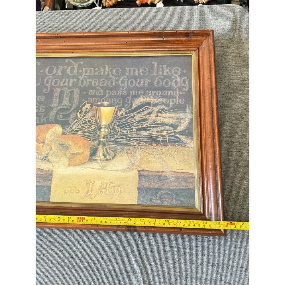 1977 Vintage Printed Bread of Life Matthew by Floyd E Hosmer L 24" x W 19" - Picture 10 of 16